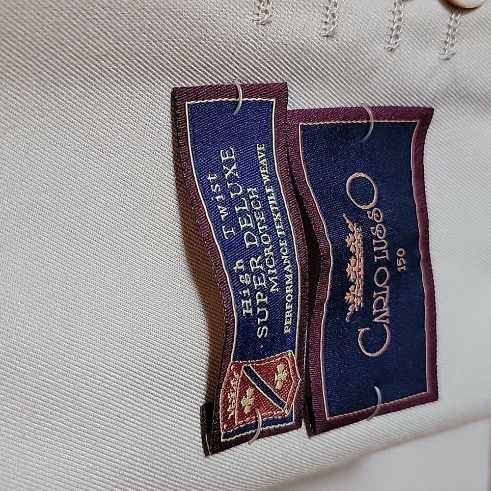 Carlo Lusso-2 button beige Jacket Size 38 L. NWT. - Picture 3 of 12